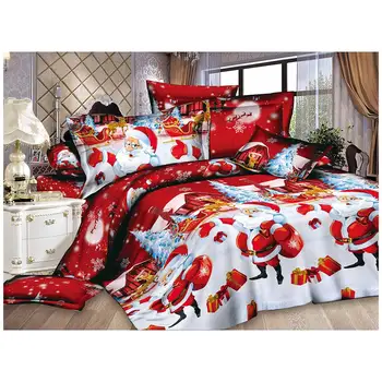5 Vianoce Domov textilné Bavlnené obliečky vysokej kvality 4pc posteľná bielizeň nastaviť
