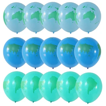 50/100ks 12inch Zemi Latexový Balón Mapu Tému Narodeninovej Party Putovanie Priestor Planéty Svadobné Dekor Deň Zeme Balón Dodávky