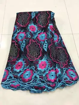 Africké Čipky Textílie 2018 Vysoko Kvalitnej Čipky 3D Kvet Textílie, Čipky Krásne Nášivka Kamene Čipky Pre Nigérijský Svadobné Šaty