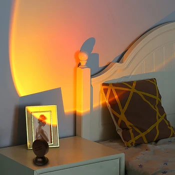 Atmosféra Nočné Svetlo USB Mini západu Slnka na Projekčnej Lampy Live Krásy Pozadí Dekorácie Fotografie Miestnosti Zdobia Svetlo