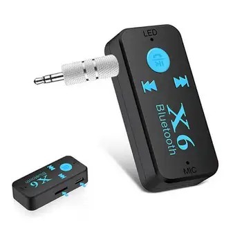 Auto Bluetooth Audio Prijímač, Vysielač Mini Stereo Bluetooth USB Adaptér 3,5 mm X6 Hands-Free TF Kartu, MP3 Prehrávač Hudby