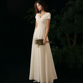 Biely francúzsky Večerné Šaty Ušľachtilého tvaru Narodeninovej Party Šaty Temperament Spoločenské Šaty Elegantné Formálne Šaty Slim Prom Šaty