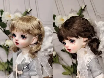 BJD bábika parochňu zmestí sa do veľkosti 1/6 trendy nové dvojité opletenie Mini Choo-Choo retro roztomilý faux mohair pre ženy pšenica zlata, tmavo hnedé