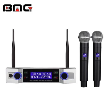 BMG 2 kanál Ručné Nastaviteľná Frekvencia UHF Karaoke bezdrôtový mikrofón profesionálny mikrofón bezdrôtové pripojenie pre malé miestnosti reči spievať