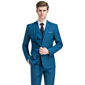 Boutique módne pánske koberčeky bežné obleku high-end sociálne obleku 3-dielny oblek (kabát + vesta + nohavice)
