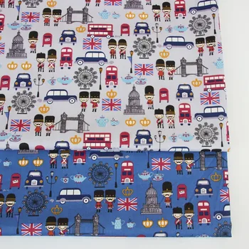 Cartoon Jeleň Myši Vianočné Mačka Vojak Toast Bavlna Twill Textílie Pre Deti Handwork List Patchwork Quilt Oblečenie Craft