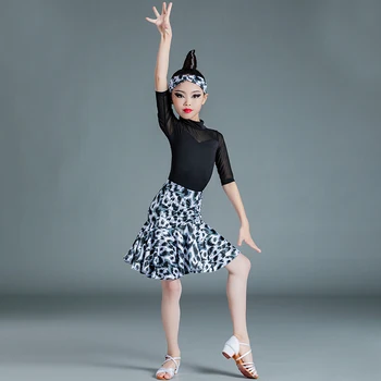 Deti Latinské Tanečné Šaty Jeseň Čierna Oka Hornej Sukne Vyhovovali Odborné Vyšetrenie Súťaže Kostýmy Praxi Oblečenie