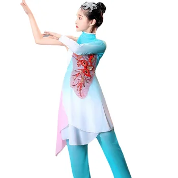 Detská Klasická Yangko Tanečné Kostýmy Rozprávkových Elegantná Výšivka Ventilátor Dáždnik Dance Dievčatá Starovekej Čínskej Hanfu Dancewear