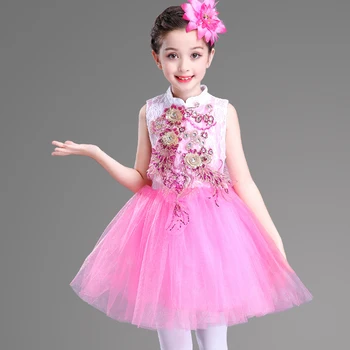 Detský tanečný zbor služby dievča princezná pettiskirt kostýmy recitácie poézie chlapci a dievčatá balet výkon oblečenie