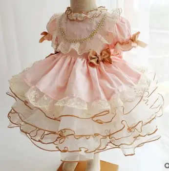 Dieťa dievča leta vintage španielsky Anglicko lolita plesové šaty, šaty deti bežné oka, šitie princezná šaty