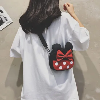Disney mickey mouse Plátno messenger taška cez rameno cartoon mince taška