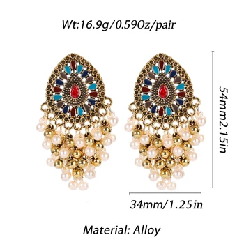 Etnické Geometrické Indickej Náušnice Šperky Vintage Pearl Strapec Vyhlásenie Náušnice Pre Ženy České Earings Dary