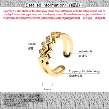 EYIKA Luxusné Zirconia Dvojité Vrstva Vlny Nastaviteľné Otvoriť Prstene pre Ženy, Svadobné Zapojenie Strana Ženské Šperky Valentines Dary