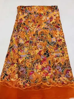 Farebné sequin výšivky patch výšivky tylu textílie Afriky čipky Nigérijský textílie Swiss priadza večerné šaty, banketové sukne