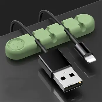 Farebné Silikónové USB Kábel Navíjač Kábla Organizátor Flexibilný Kábel Riadenia Klipy Kábel Držiak Na Myši, Slúchadlá Slúchadlá