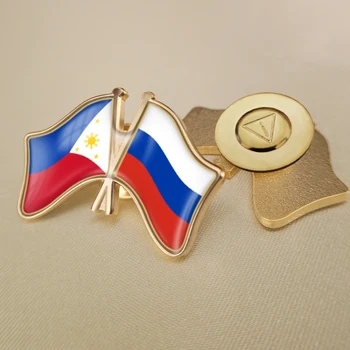 Filipíny a ruskej Federácie Prešiel Dvakrát Priateľstvo Vlajky Preklopke Kolíky Brošňa Odznaky