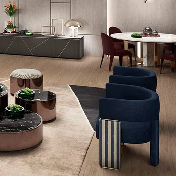 Flanelové Kovové Kresle taliansky Ľahké Luxusné Minimalistický Dizajn High-end Single Pohovka pre Obývacia Izba Balkón