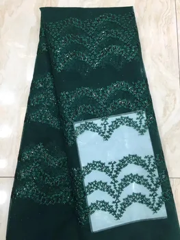 Francúzsky Čipky Textílie Afriky Výšivky, Čipky A Tylu Textílie Nigéria Sequined Čipky Textílie Svadobné Party Šaty D41801