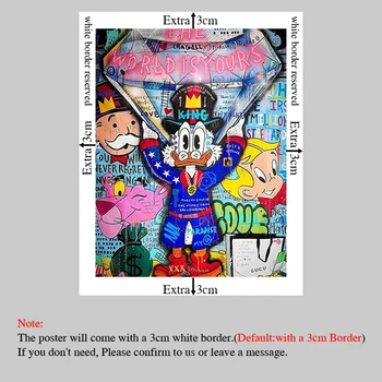 Graffiti Art Bohaté Scrooge Mcduck Plátne Obrazy Disney Wall Art Obraz Plagáty Vytlačí Domov Obývacia Izba Dekor Cuadros Bez Rámu