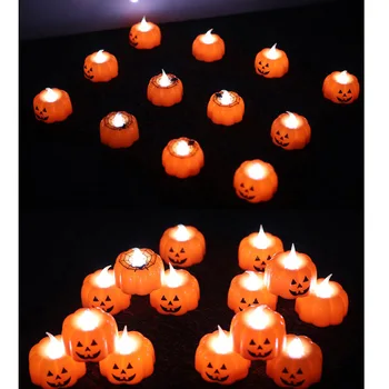 Halloween sviečkach LED Farebné Sviečkový Stôl Dekorácie Tekvicové Párty Šťastný Halloween Party Dekor Pre Domáce 2021
