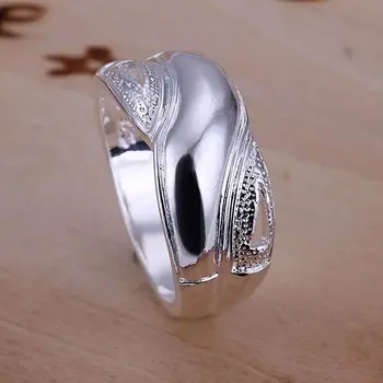 Hot Predaj Krásne S925 Sterling Silver Farba Prst Prstene Pre Ženy, Módne Šperky, Prívesky Módna Hladká X Krúžok