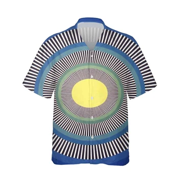 Jumeast 3d Abstraktné Optické Umenie Vytlačené Mens Havajská Košeľa Krátky Rukáv Harajuku Módne Košele pre Mužov Príležitostné Voľné Streetwear