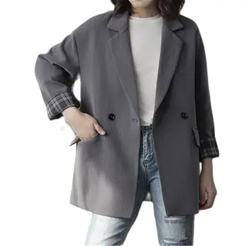 Kabát Jar Jeseň Sako Dámske Kórejská Verzia Britský Štýl Práce Ol Bežné Retro Chic Slim Vrchné Oblečenie Coats
