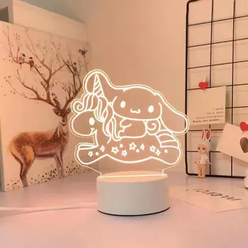 Kawaii Nočné Svetlo Tvorivé 3D Stereo Cartoon Moje Melódie Kuromi Cinnamoroll Darček k Narodeninám Stolná Lampa, Nočné Lampy Dovolenka Darčeková Sada