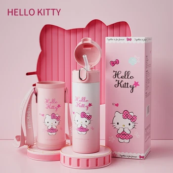 Kawaii Sanrio Cartoon Hello Kitty detský Termosky Cup Mini Nerez Priame Pitnej Vody Veko Pohára Prenosné Pohár Kanvica