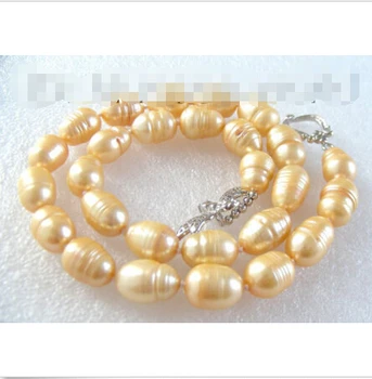 KLASICKÁ VEĽKÁ 14 mm barokový prírodné perly náhrdelník b1388 ^^^@^Vznešený štýl, Prírodné Jemné jewe DOPRAVA