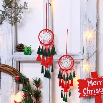 Krásny Vianočný Strom Prívesok Ľahký Proti vyblednutiu Vianočné Prívesok Macrame Dream Catcher Gobelín s Strapce