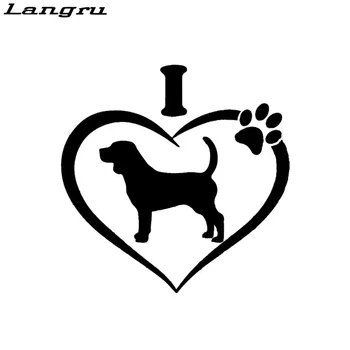 Langru Milujem Môj Beagle Nálepky Odtlačkový Psa Vozidlo, Motocykel Suv Nárazník Auta, Okno, Notebook, Windows Jdm