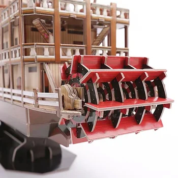 Le Cube Mississippi steamboat trojrozmerné puzzle detí vzdelávacie hračky ručné diy zmontované papier model