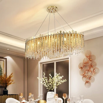 LED Svetlá Stropné Lustre 2022 Luxusné Sklo, Zlato, Diaľkové Ovládanie Závesné Lampy Stmievateľné Domova pre Obývacia Izba Listry