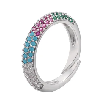 MIQIAO Strieborné Pozlátené Farba Luxusné Zirkón Mix Crystal Vintage Boho Prstene pre Ženy Pár Svadobné Zapojenie Priateľmi Darček Šperky