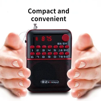 Multifunkčný digitálny displej rádio mini prenosné malých reproduktorov MP3 prehrávač Walkman podporuje TF Kartu / USB flash disk prehrávanie