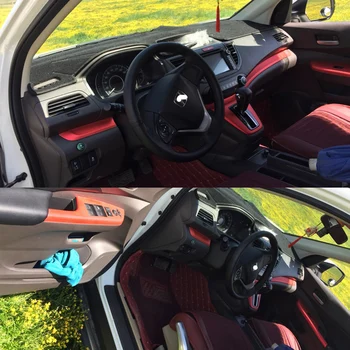 Na Honda CRV 2012-2016 Interiéru Centrálny Ovládací Panel Dverí Rukoväť 3D/5DCarbon Vlákniny Nálepky, Nálepky Auto styling Accessorie
