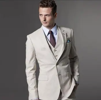 Najnovšie Slim Fit Ženícha Tuxedos Dve tlačidlá Groomsman Mužov, Svadobné Obleky ( bunda+Nohavice+vesta+kravatu)