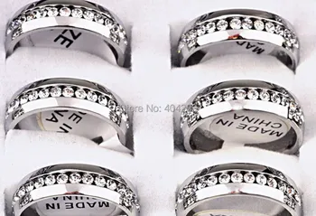 Nikdy nevyblednú Celej českej Kamienkami 36pcs Nehrdzavejúcej ocele Snubné prstene Zásnubné Prstene Veľkoobchod Módne Šperky