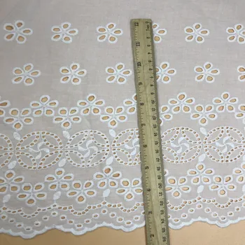 Nové Bavlna Pásy Kvet, Biela Výšivka Oblečenie, Sukne Čipky Šírka 130 cm