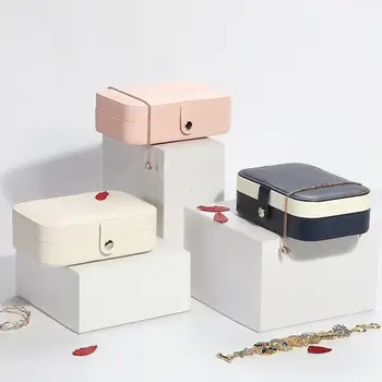 Nové Prenosné Kožené Šperky Box Cestovné Šperky Organizátor Dvojitej vrstvy, Náhrdelníky Náušnice Úložný Box pre Ženy, Darčeky
