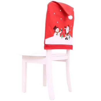 Nové Tlačené netkanej Textílie Vianočné Stoličky Kryt Stolice Zadný Kryt Dovolenku Stoličky Kryt Vianočné Hat Stolička, Operadlo Dekorácie
