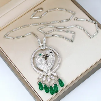 Nový produkt dvojité papagáj agátu vták prívesok celebrity prom party ženy clavicle reťazca luxusný náhrdelník