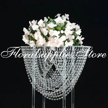 Nový produkt Krásne 65 cm Vysoký crystal svadobné vrchol kvetina stand Svadobné dodanie 4pcs/veľa
