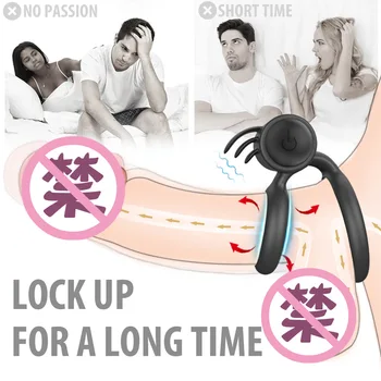 Oneskorenie Ejakulácie Penis Krúžok Kohút Tvárny Intenzívne Klitoris Stimulácia Silikónové Jazyk Vibrátor Sexuálne Hračky Pre Pár Dospelých Produkty