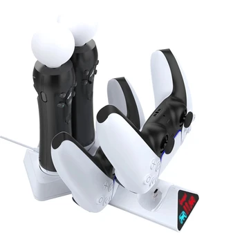 PS5 Move Motion VR PSVR LED Ovládač USB Rýchlo Nabíjací Stojan Regulátor Nabíjania Dock Base Napájanie pre PS Move PS 5 Gamepad