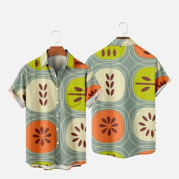 Pánske Havajské T-Shirt Y2K Hombre Fashion Tričko Retro Art 3D Tlač Útulný Bežné Krátky Rukáv Pláži Nadrozmerné Oblečenie 015
