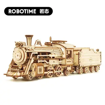 Retro priemyselnej revolúcie parný vlak/truck 3D zostavený model dospelých diy drevené dekompresný puzzle vysokej obtiažnosti blok hračka