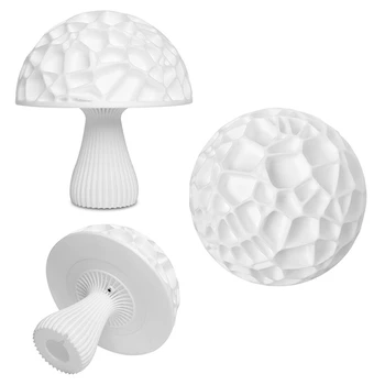 Romantický 3D Tlač Húb Lampa Farebné Nočné Svetlo Pre luny S 16Colors Diaľkové Dovolenku Dekor Darček