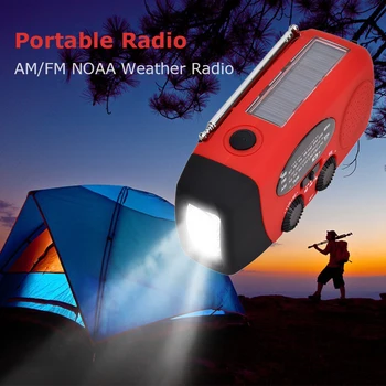 Solárne Rádio, Multifunkčný AM/FM/NOAA Počasie Použiť Ako Núdzové LED Baterka Prenosné Ručné Hot Predaj